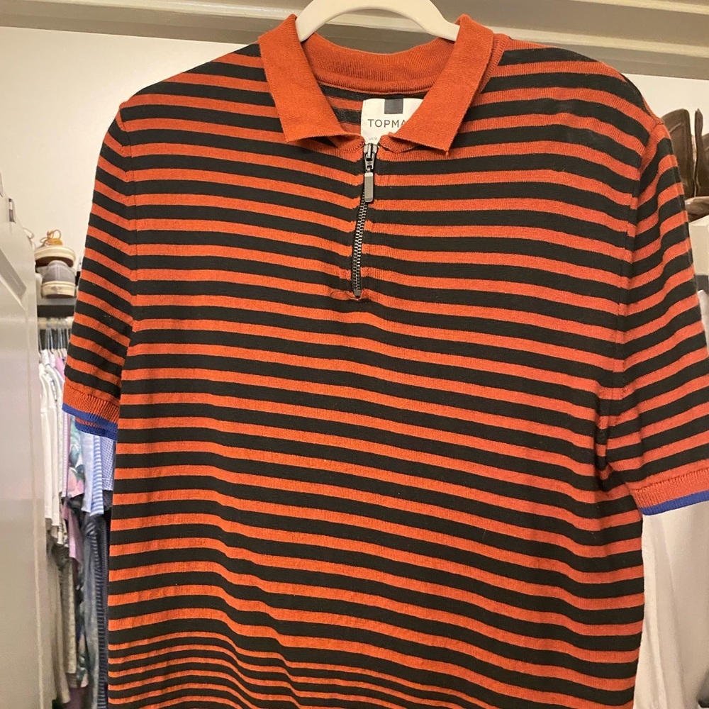 Topman - Knit Mens Polo - Zip Up - Sz M